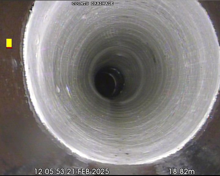 Drainage pipe interior view